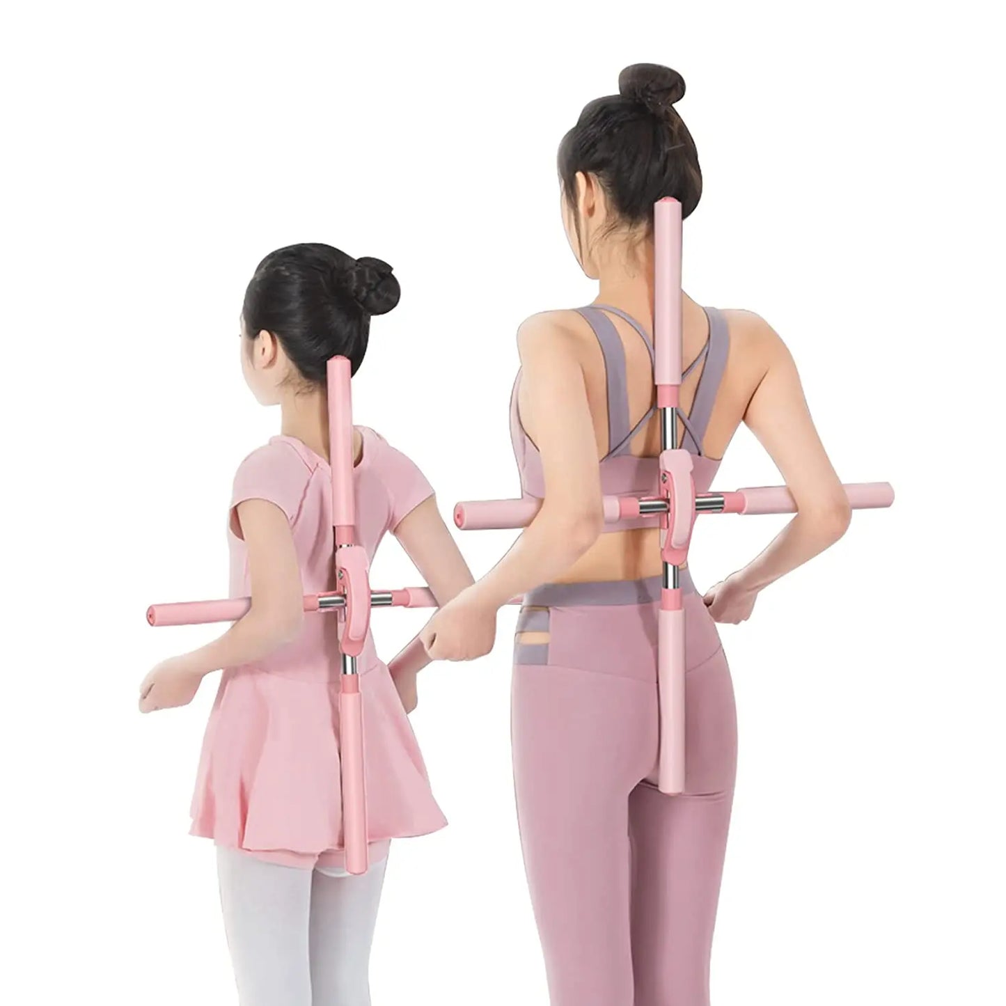 Yoga Hunchback Corrector Adjustable Stainless Steel Body Stick Cross Open Back Standing Training Stick Gym Home Sports Equipment