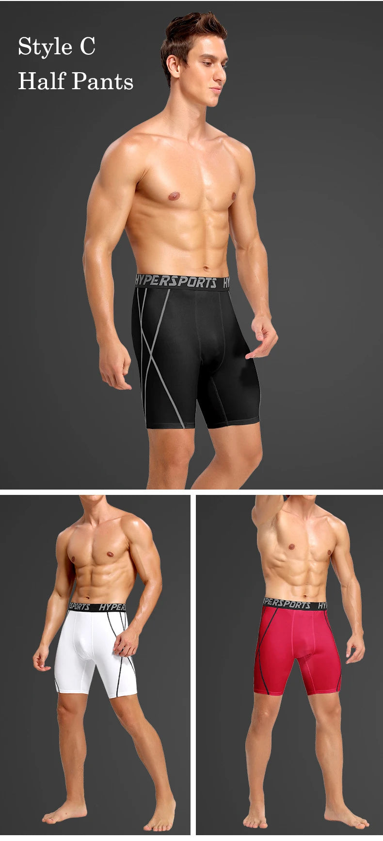 Compression Shorts Men Summer Sportswear Training Tights Gym Fitness Leggings Short Pants Sport Bottoms Running Shorts Men