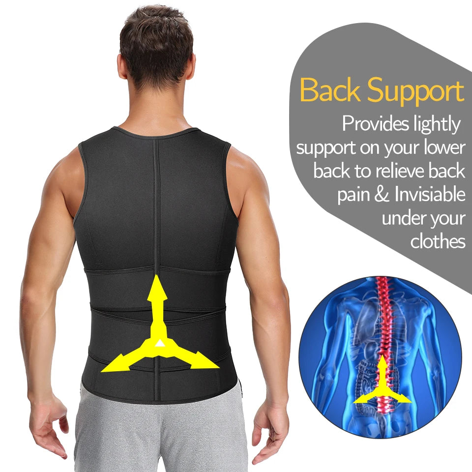 Men Shapewear Waist Trainer Sauna Suit Sweat Vest Slimming Underwear Weight Loss Shirt Fat Burner Workout Tank Tops  Body Shaper