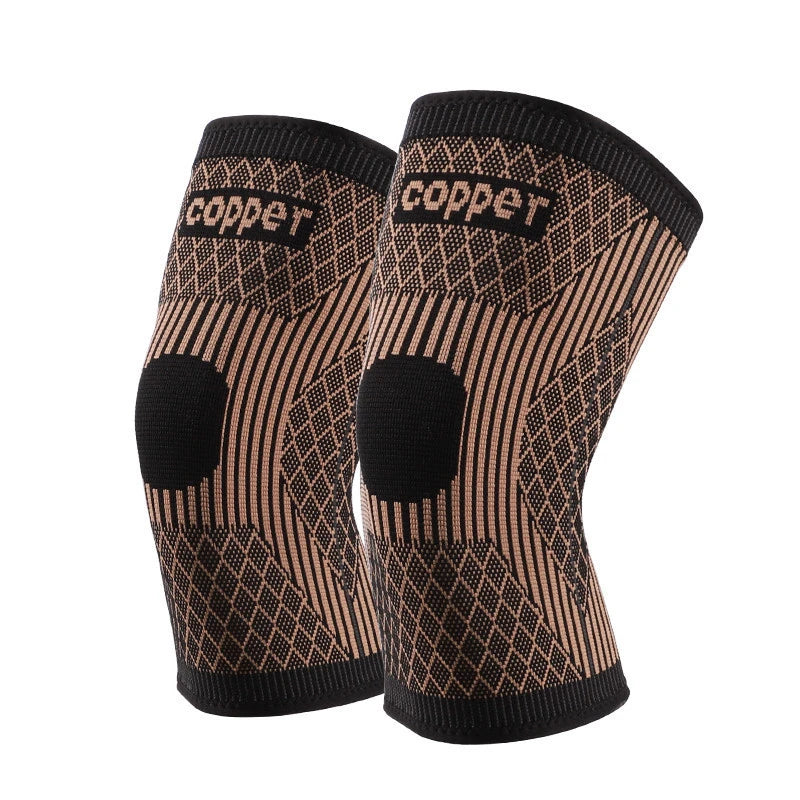 1Pc Copper Knee Brace Stretch Knitted Breathable for Arthritis Pain and Knee Sleeve for Home Gym Workout and Outdoor Sports