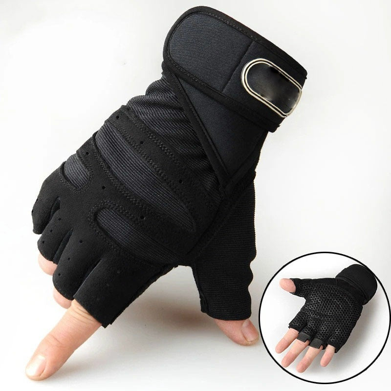 Anti-Skid Workout Weight Lifting Gym Gloves with Belt