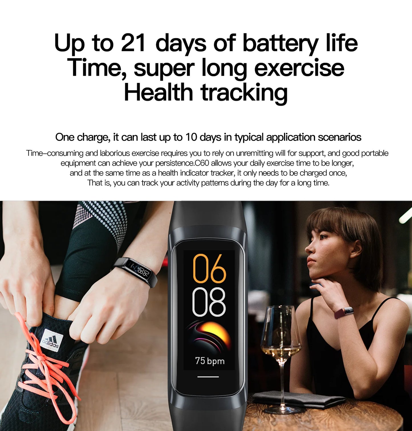 Amoled Smart Watch Smartwatch Band Women Heart Rate Blood Wartch Waterproof Connected Smart Bracelet Sport Fitness Tracker