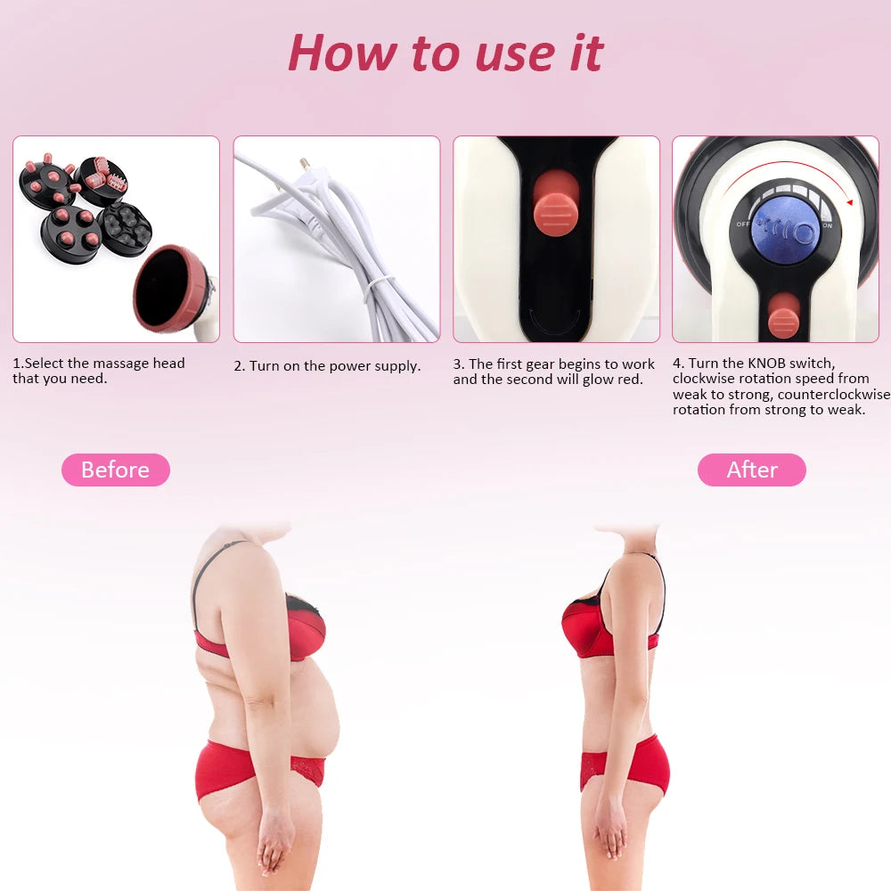 4in1 Infrared Fat Cellulite Remover Electric Full Body Massager for Muscles Relaxation 3D Roller Device Loss Fat Remove Slimming