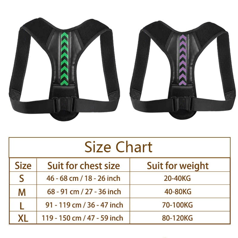 Adjustable Back Posture Corrector, Anti-Camel Correction Belt, Clavicle Spine Support, Trainer for Home, Office or Sport