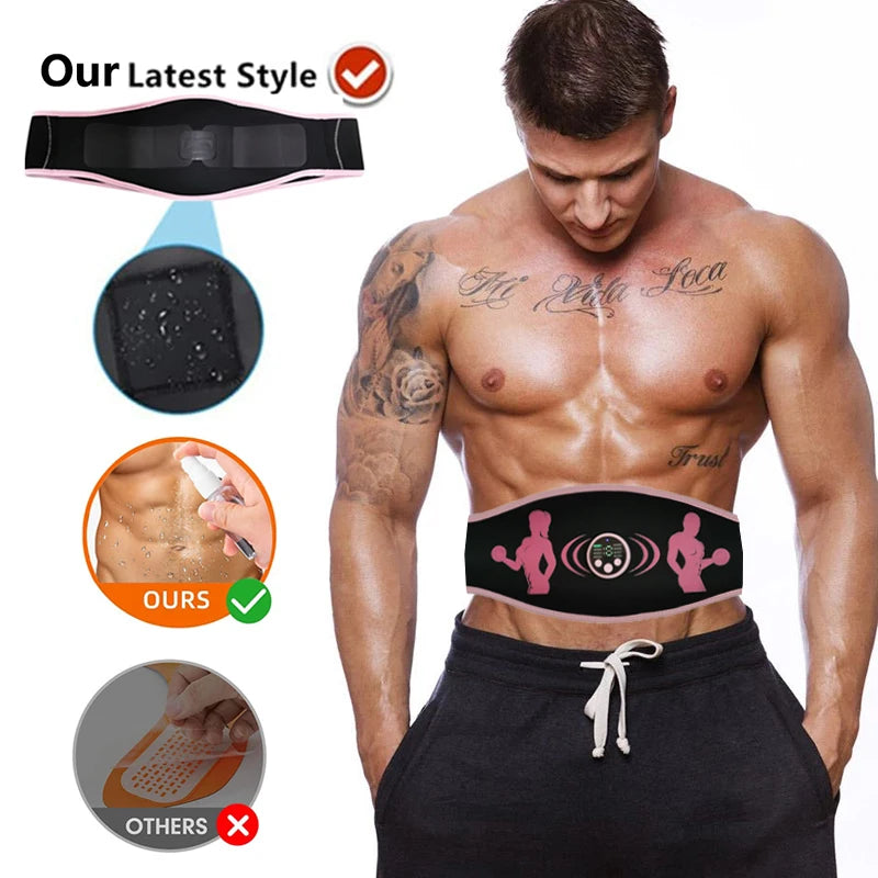 Abdominal Trainer Vibration Slimming Belt EMS Muscle Stimulator Toning Belts Abdomen Arm Leg Waist Workout Home Fitness Equiment