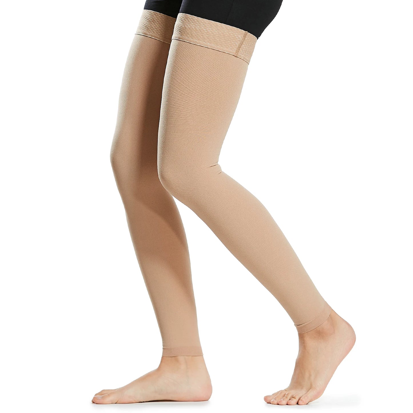 Open Toe Knee-High Medical Compression Stockings Varicose Veins Stocking Compression Brace Wrap Shaping for Women Men 18-21mm