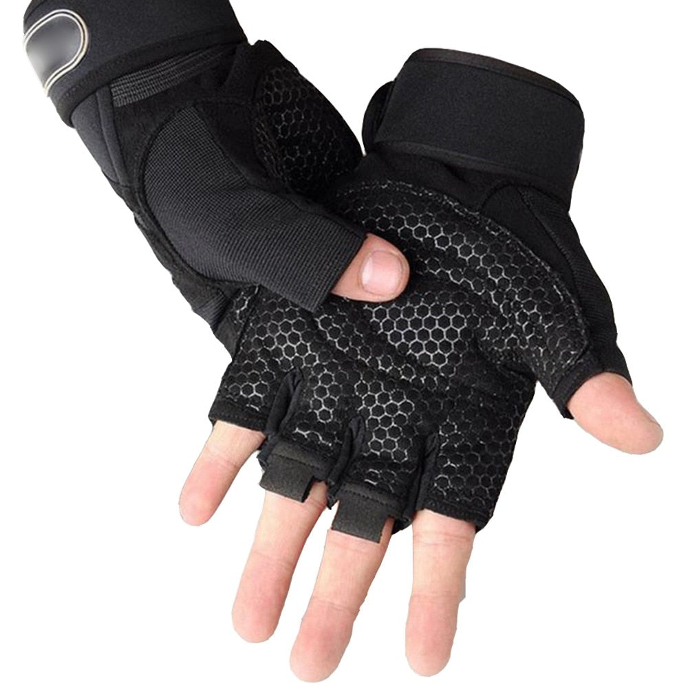 Anti-Skid Workout Weight Lifting Gym Gloves with Belt