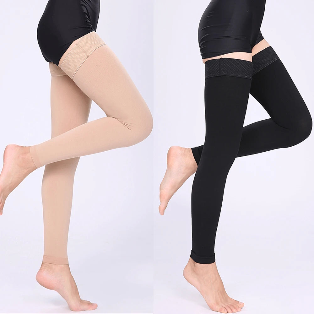 Open Toe Knee-High Medical Compression Stockings Varicose Veins Stocking Compression Brace Wrap Shaping for Women Men 18-21mm