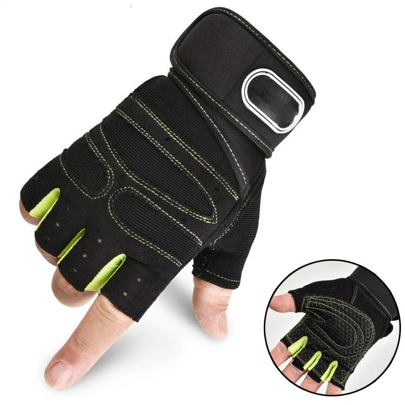 Anti-Skid Workout Weight Lifting Gym Gloves with Belt