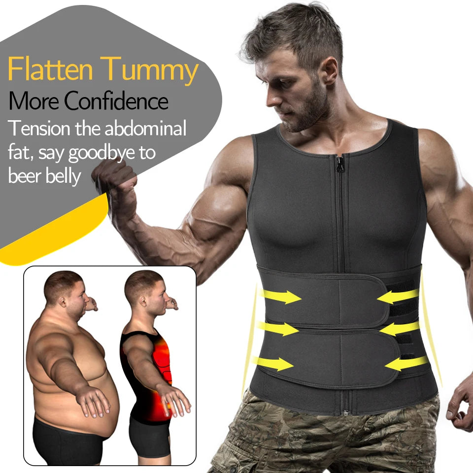 Men Shapewear Waist Trainer Sauna Suit Sweat Vest Slimming Underwear Weight Loss Shirt Fat Burner Workout Tank Tops  Body Shaper