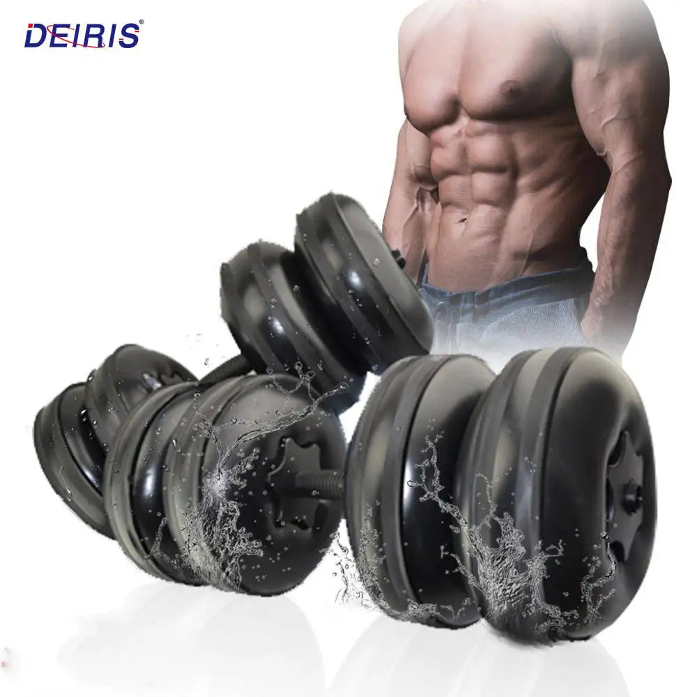 DEIRIS Travel Water Filled Dumbbells Set Gym Weights 20kg 30kg 60kg Portable Adjustable For Men Arm Muscle Training Home Fitness