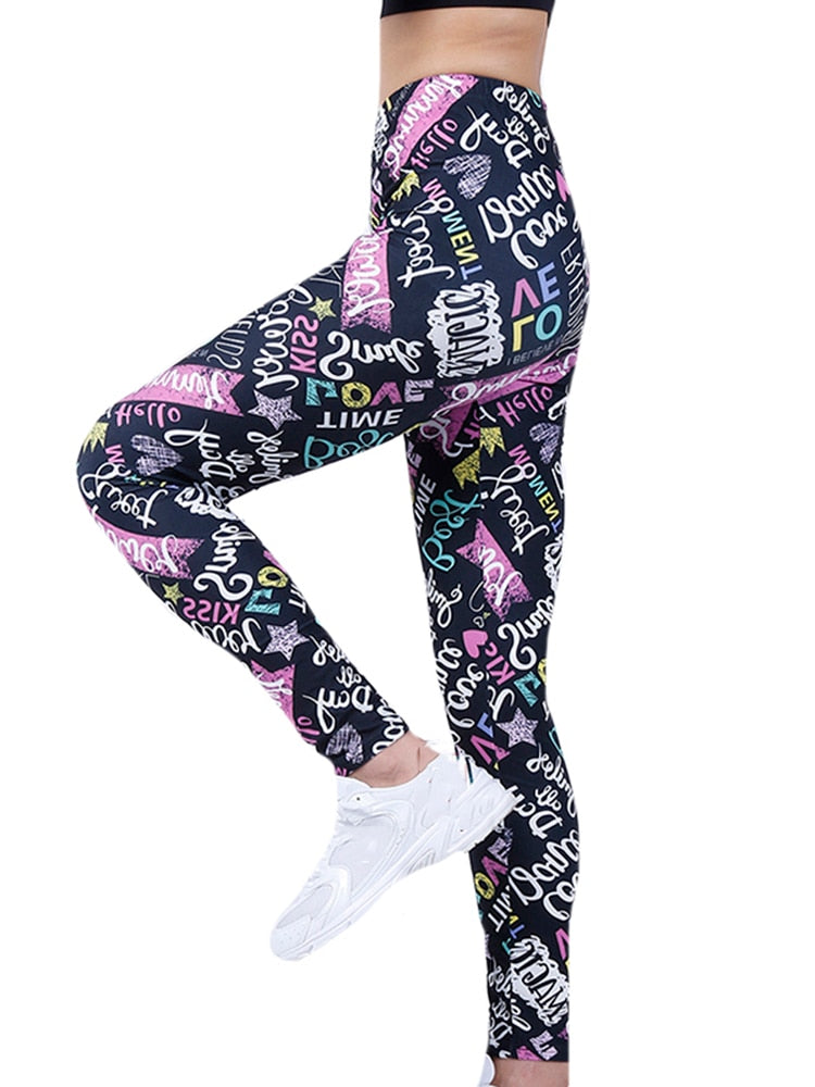 Sexy Assorted Prints Leggings Workout Crossfit Activewear High Waist Compression Women Tights