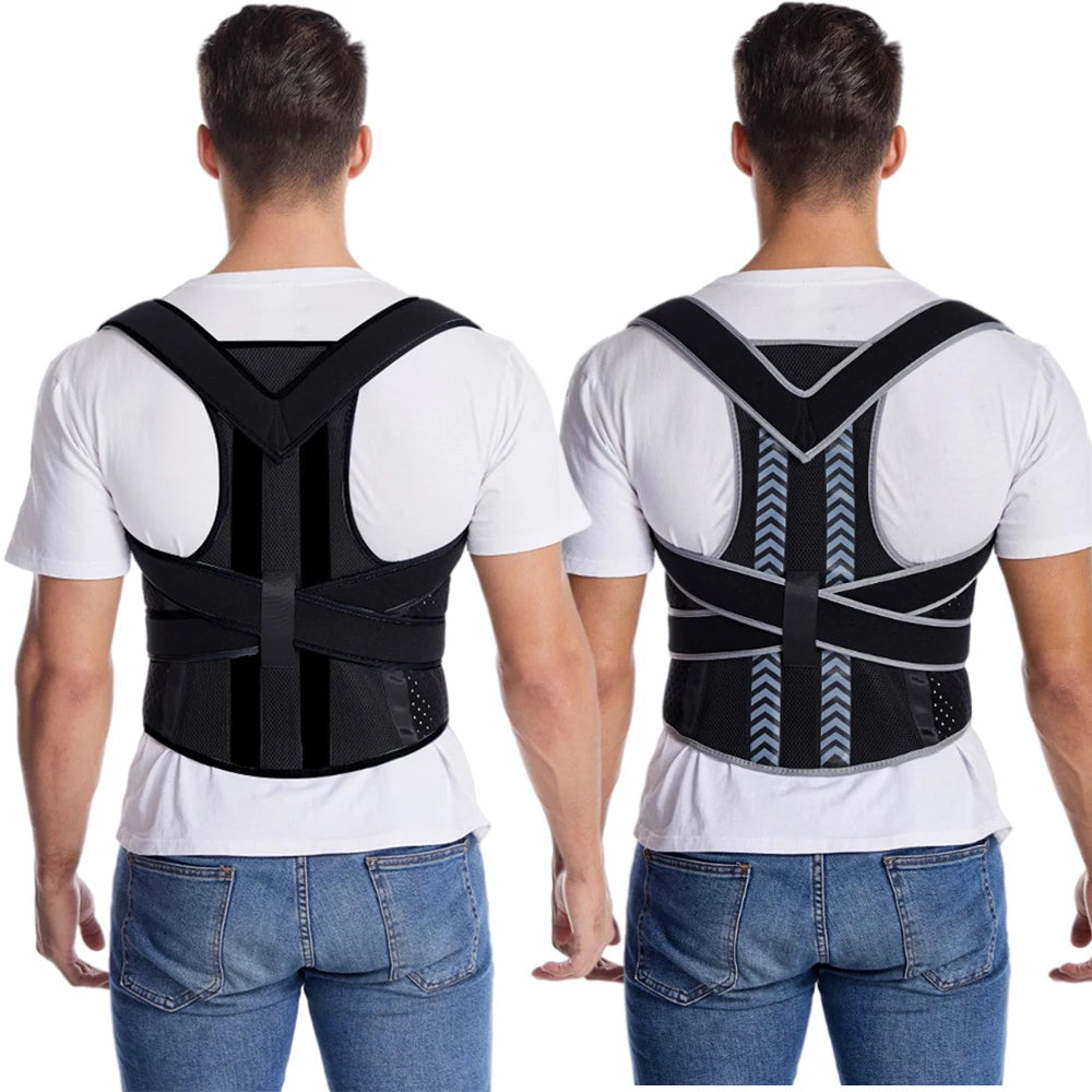 Fully Adjustable Back Shoulder Posture Corrector Belt, Clavicle Spine Support, Reshapes Your Body