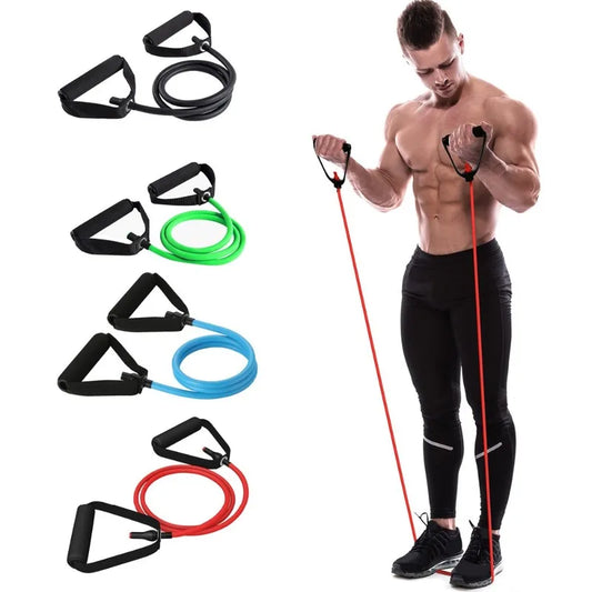 5 Levels Resistance Bands with Handles Yoga Pull Rope Elastic Fitness Exercise Tube Band for Home Workouts Strength Training