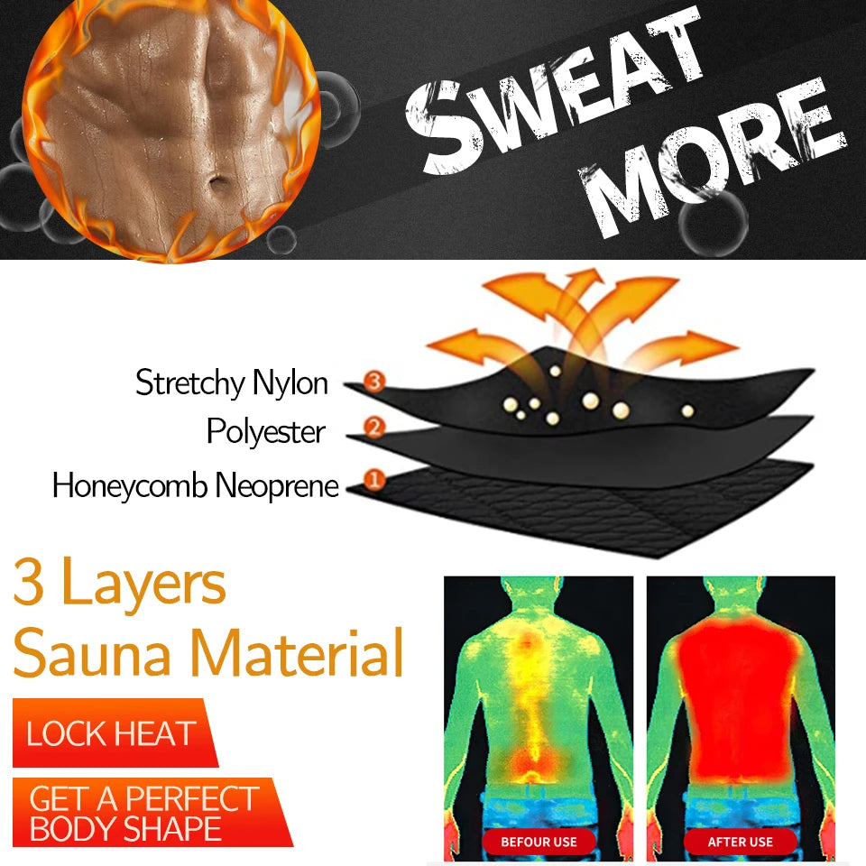 Men Shapewear Waist Trainer Sauna Suit Sweat Vest Slimming Underwear Weight Loss Shirt Fat Burner Workout Tank Tops  Body Shaper