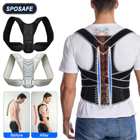 Fully Adjustable Back Shoulder Posture Corrector Belt, Clavicle Spine Support, Reshapes Your Body