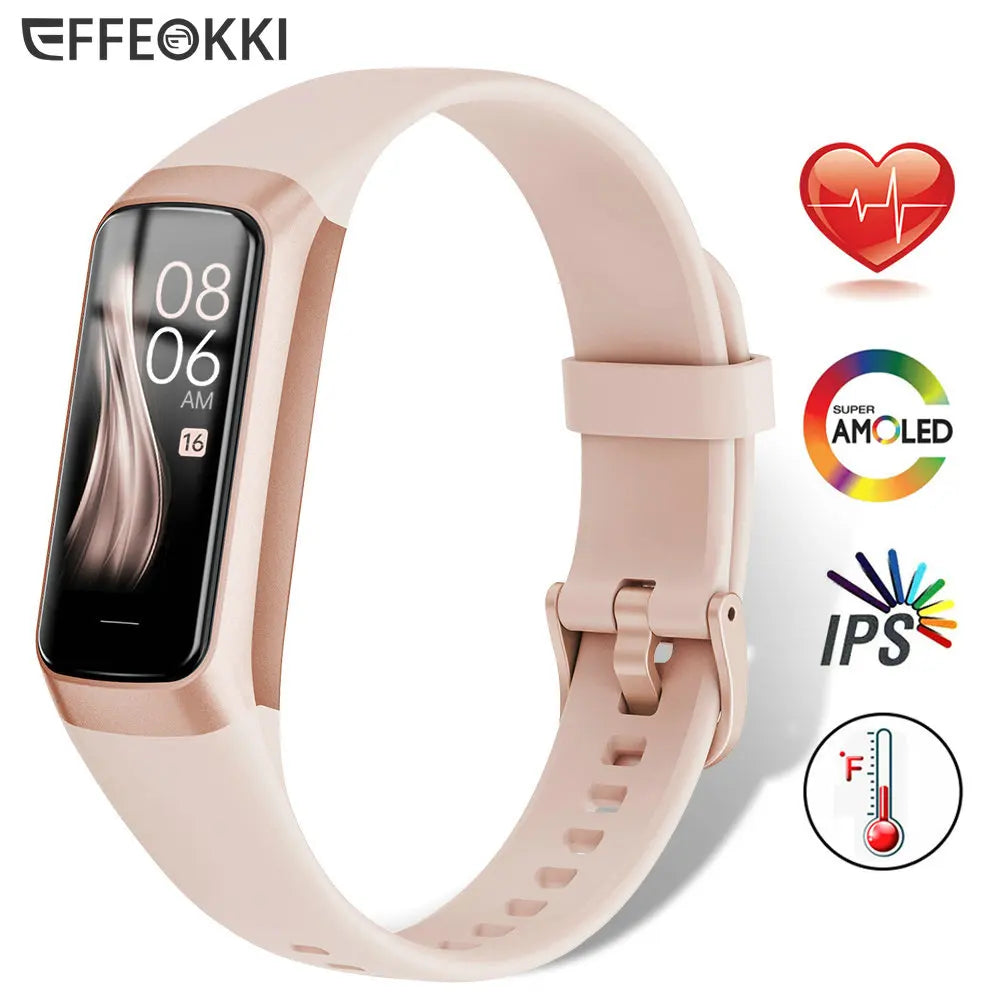 Amoled Smart Watch Smartwatch Band Women Heart Rate Blood Wartch Waterproof Connected Smart Bracelet Sport Fitness Tracker