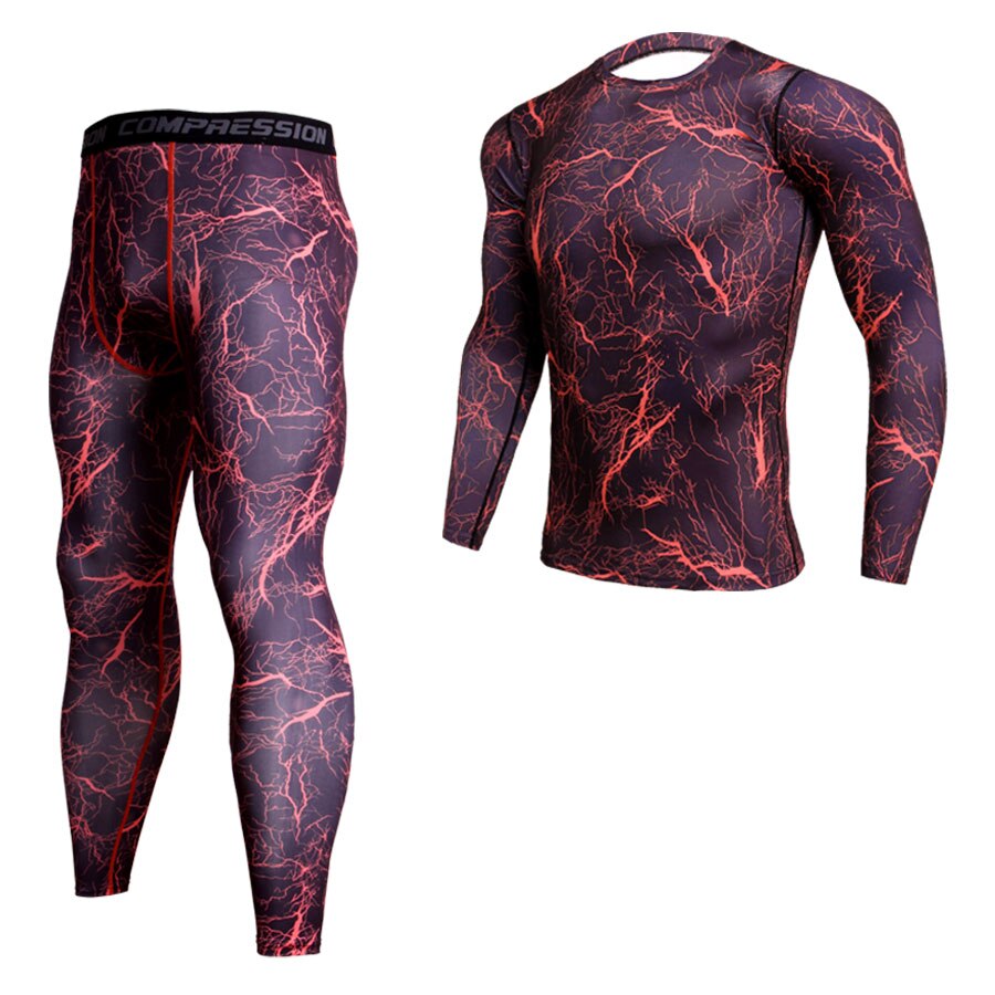 1/2 Piece Camouflage Tracksuit Compression Long Sleeve T-shirt & Tights