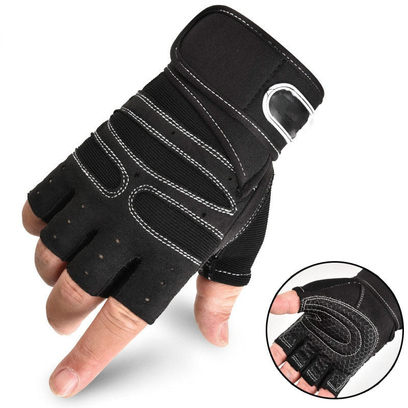 Anti-Skid Workout Weight Lifting Gym Gloves with Belt