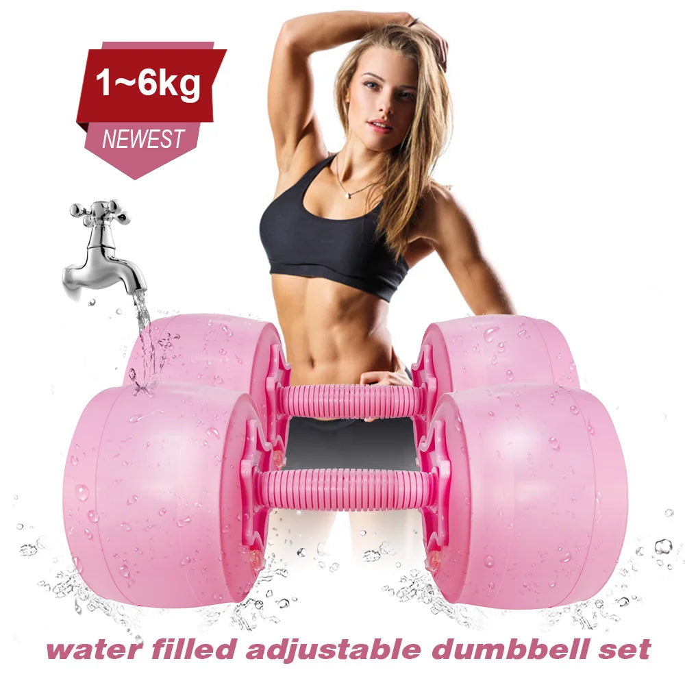 DEIRIS Travel Water Filled Dumbbells Set Gym Weights 20kg 30kg 60kg Portable Adjustable For Men Arm Muscle Training Home Fitness