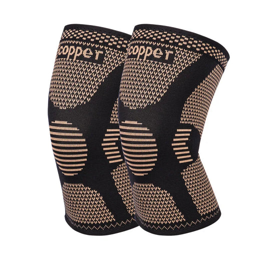 1Pc Copper Knee Brace Stretch Knitted Breathable for Arthritis Pain and Knee Sleeve for Home Gym Workout and Outdoor Sports