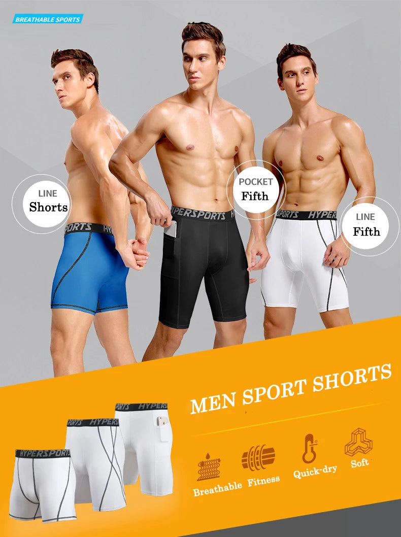 Compression Shorts Men Summer Sportswear Training Tights Gym Fitness Leggings Short Pants Sport Bottoms Running Shorts Men