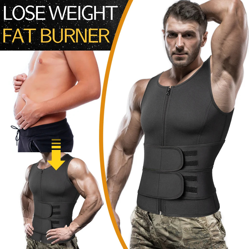 Men Shapewear Waist Trainer Sauna Suit Sweat Vest Slimming Underwear Weight Loss Shirt Fat Burner Workout Tank Tops  Body Shaper