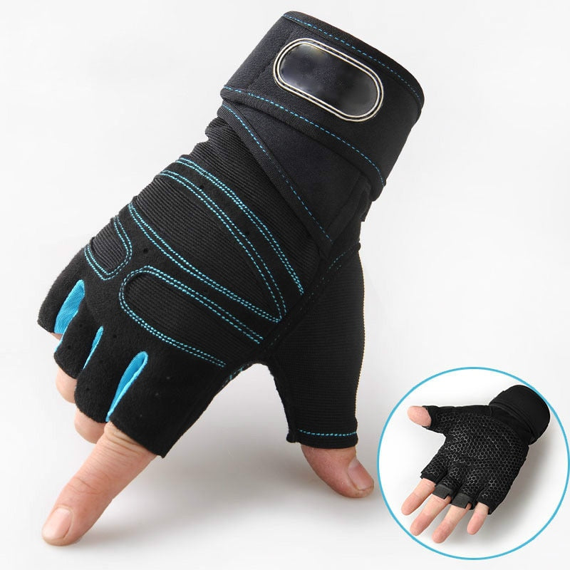 Anti-Skid Workout Weight Lifting Gym Gloves with Belt