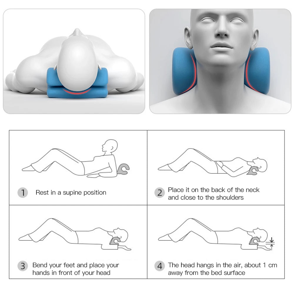 Neck Shoulder Stretcher Relaxer Cervical Chiropractic Traction Device Pillow for Pain Relief Cervical Spine Alignment Gift