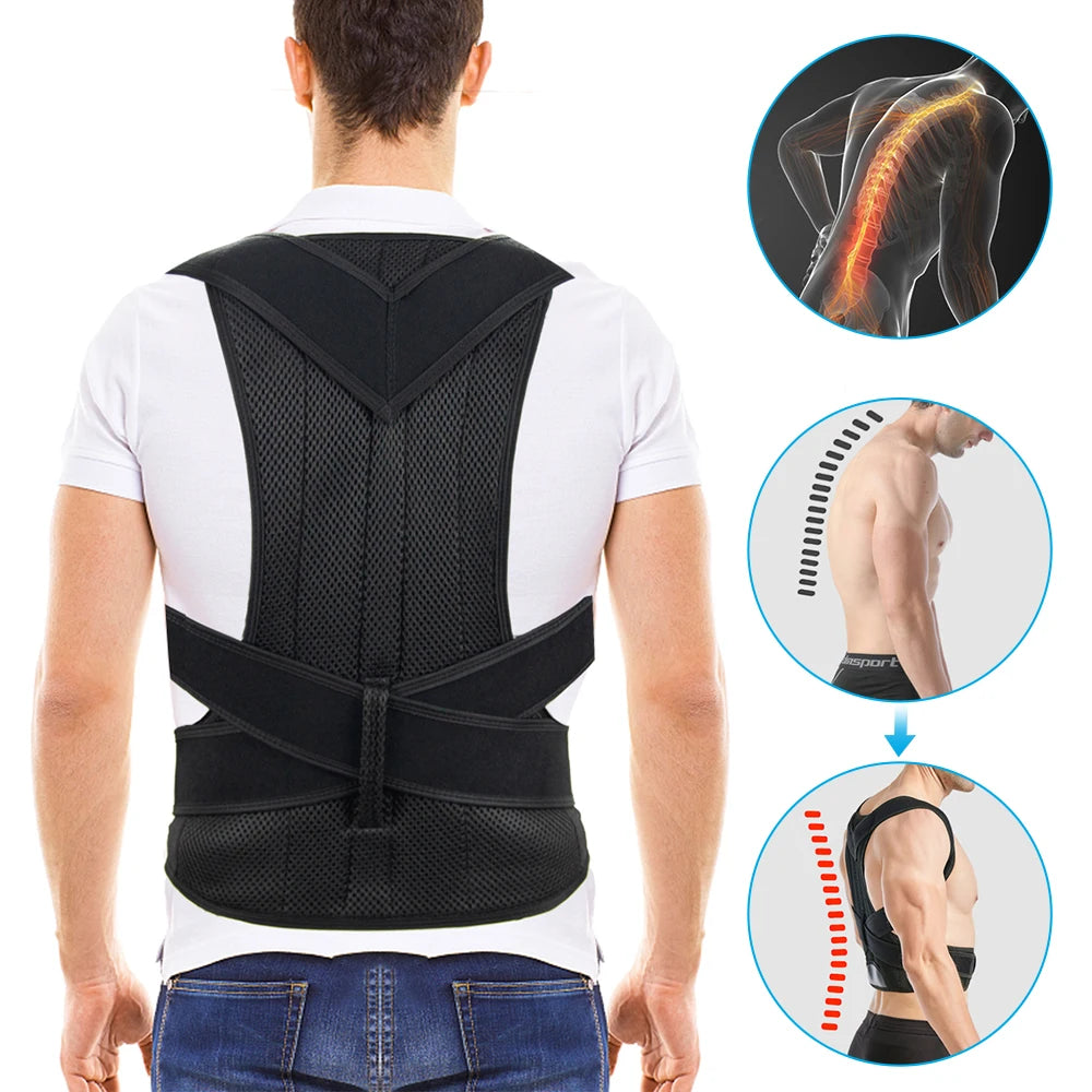 Alloy Bar Posture Corrector Scoliosis Back Brace Spine Corset Shoulder Therapy Support Posture Correction Belt Orthopedic Back