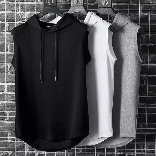 New Fashion Clothing Bodybuilding Muscle Guys Fitness Men Women Hooded Tank Top Vest Sportswear Sleeveless Shirt Hoodie