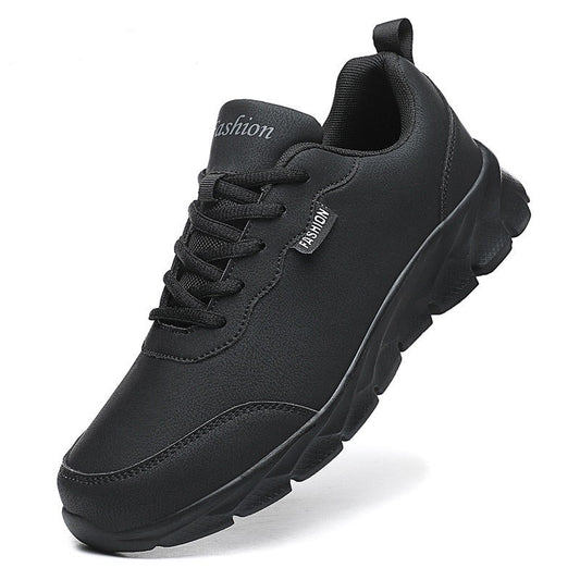 Leather Lace-Up Waterproof Athletic Sneakers