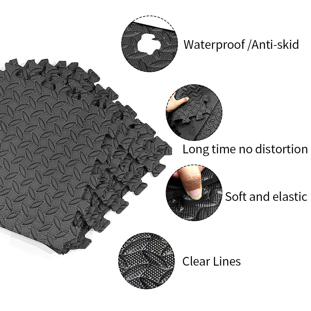 16/9PCS 30*30CM Gym Flooring Interlocking Puzzle Sport Workout Fitness Mats