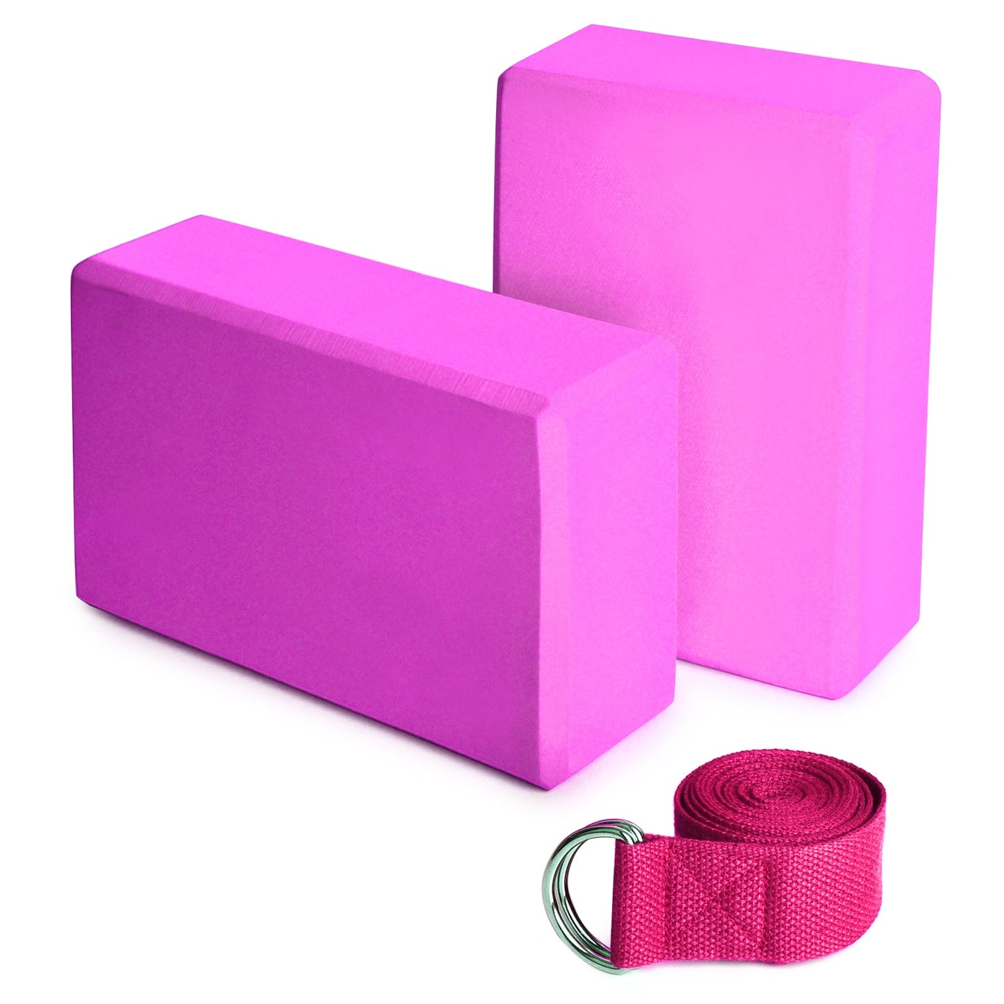 Foam Yoga Fitness Blocks with Yoga Strap